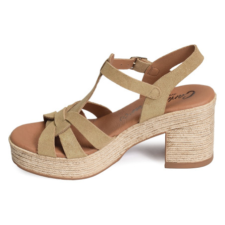 32563 Beige Or, Nu-Pieds à talon Carla Tortosa