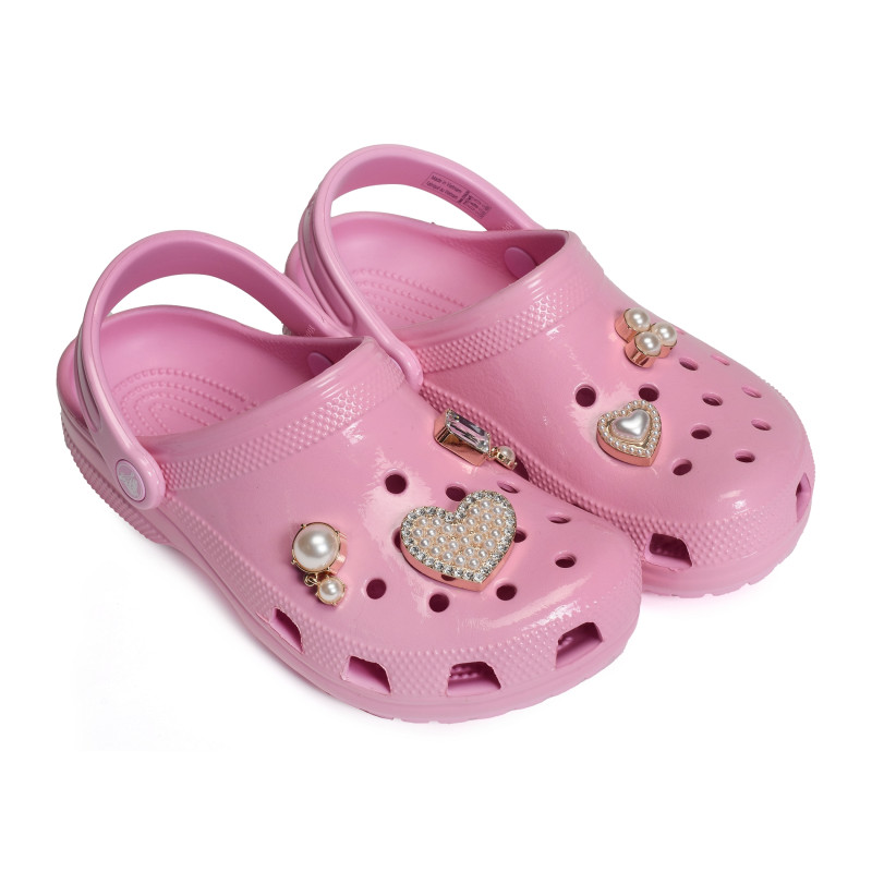 PEARLY GATES Blanc, Bijoux de chaussures Crocs