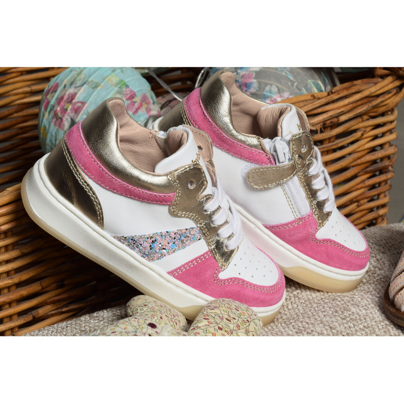 ATLANTA Blanc Rose, Chaussures à Lacets Babybotte