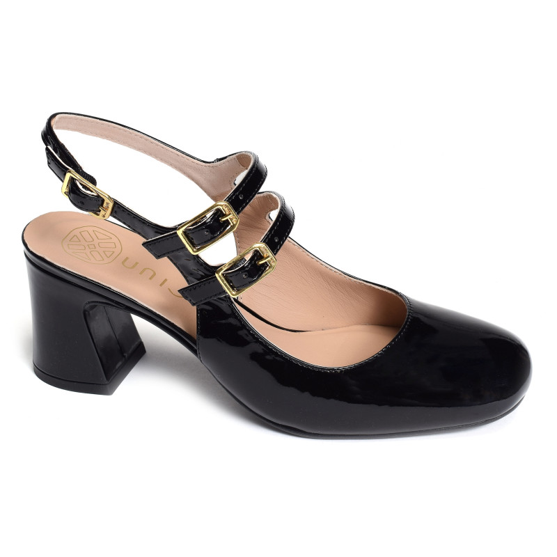 MILUCA Verni Noir, Slingback Unisa