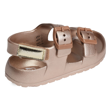 SURFY BUCKLES GIRL Rose Or, Sandales plates & Nu-Pieds Shoopom