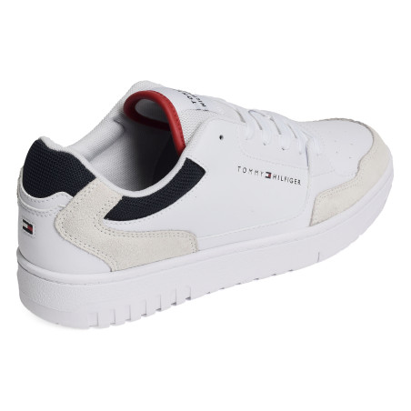 TH BASKET CORE LTH MIX ESS 5058 Blanc, Sneakers basses Tommy Hilfiger