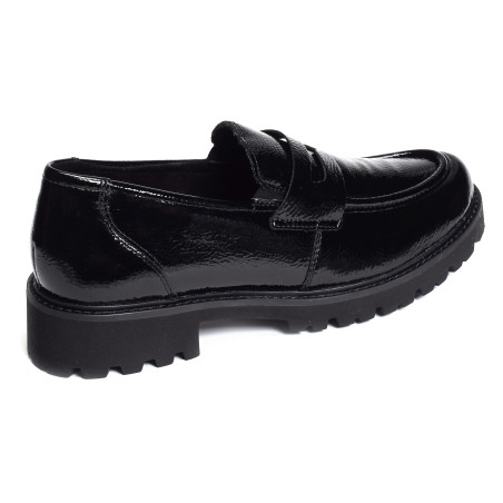 D8602 Verni Noir, Mocassins Remonte