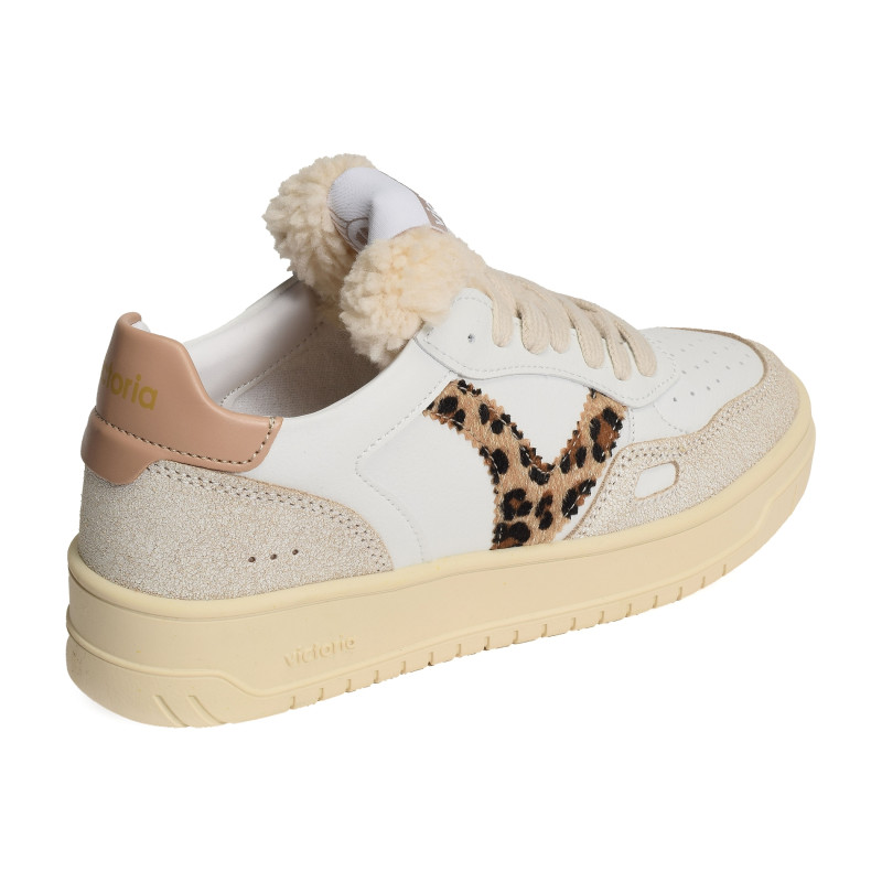 1257124 Blanc Léopard, Sneakers basses Victoria