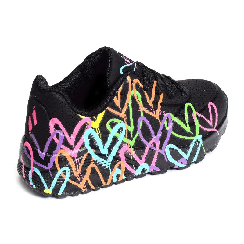 UNO LITE SPREAD THE LOVE Noir, Sneakers basses Skechers