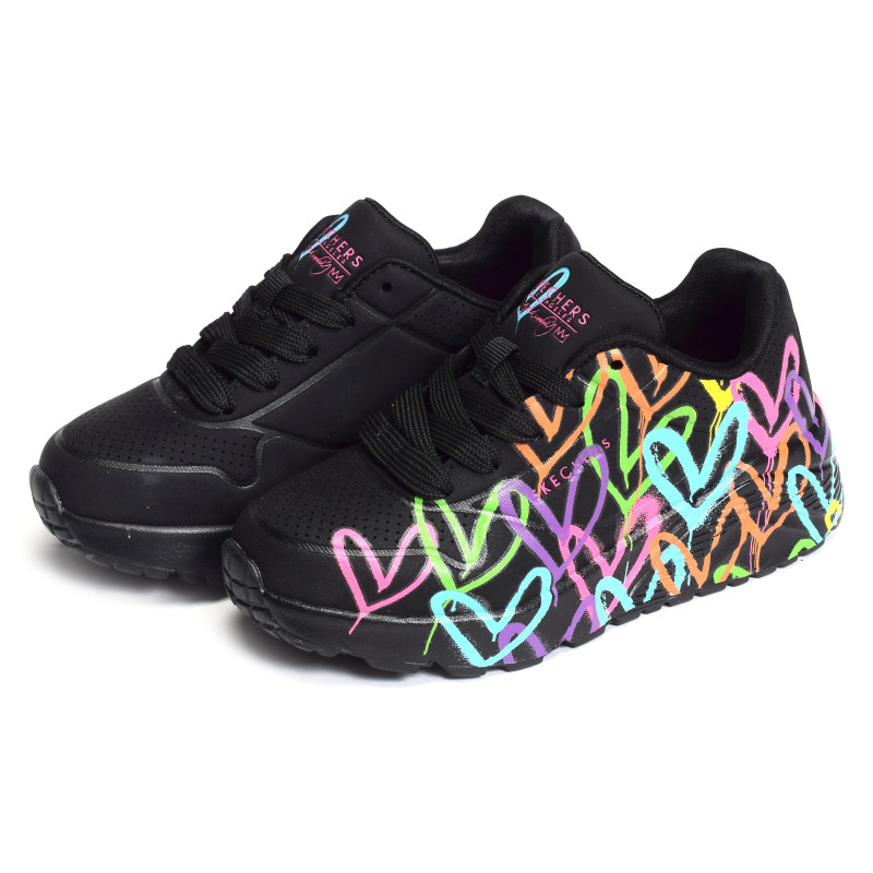 UNO LITE SPREAD THE LOVE Noir, Sneakers basses Skechers