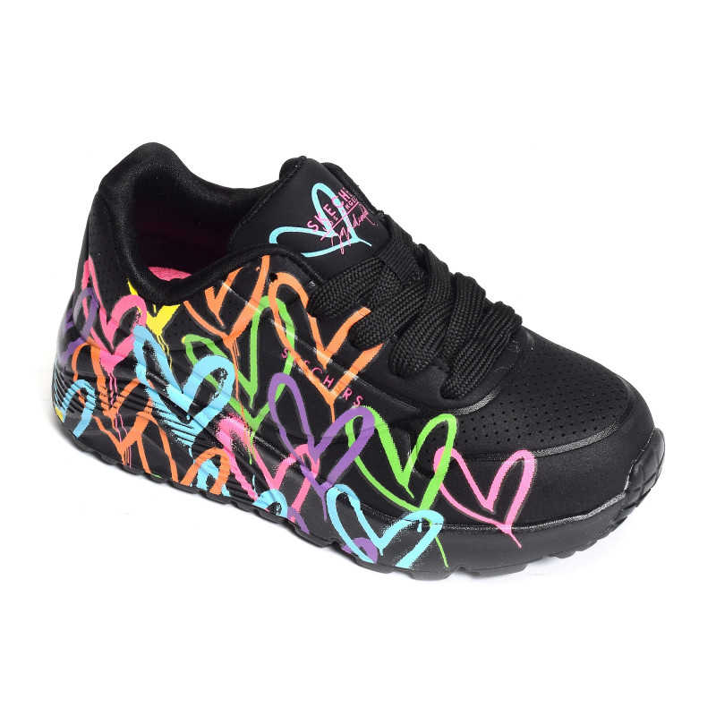 UNO LITE SPREAD THE LOVE Noir, Sneakers basses Skechers