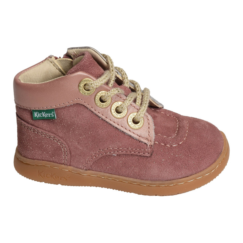 KICKICONIC Rose Clair, Chaussures à Lacets Kickers