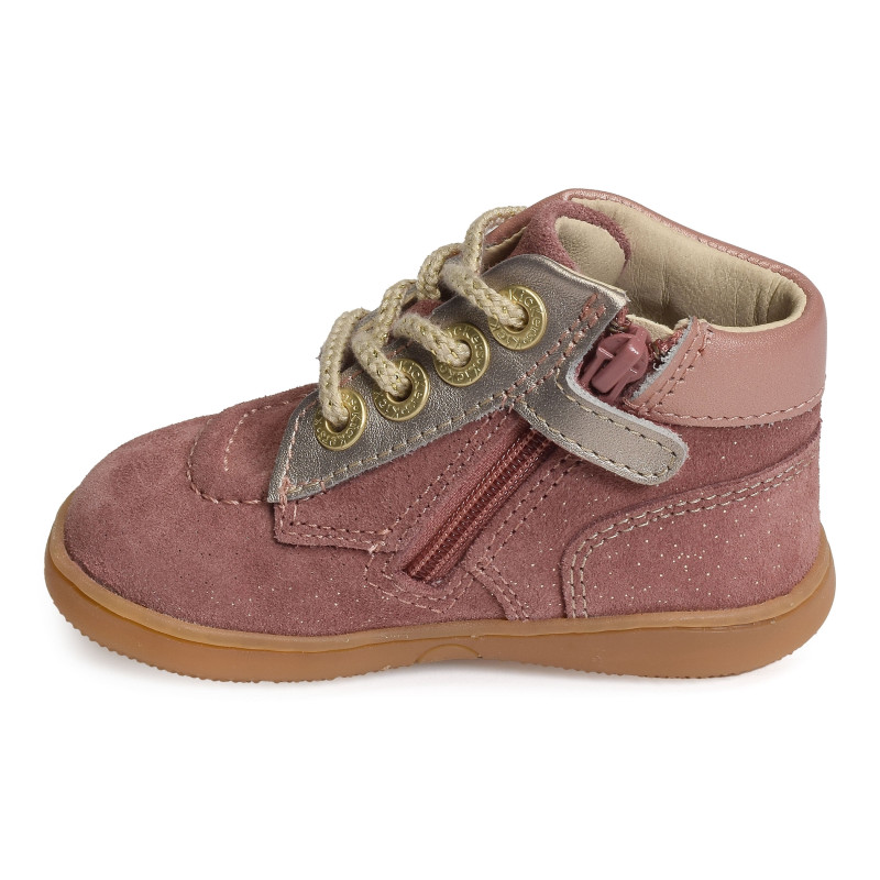 KICKICONIC Rose Clair, Chaussures à Lacets Kickers