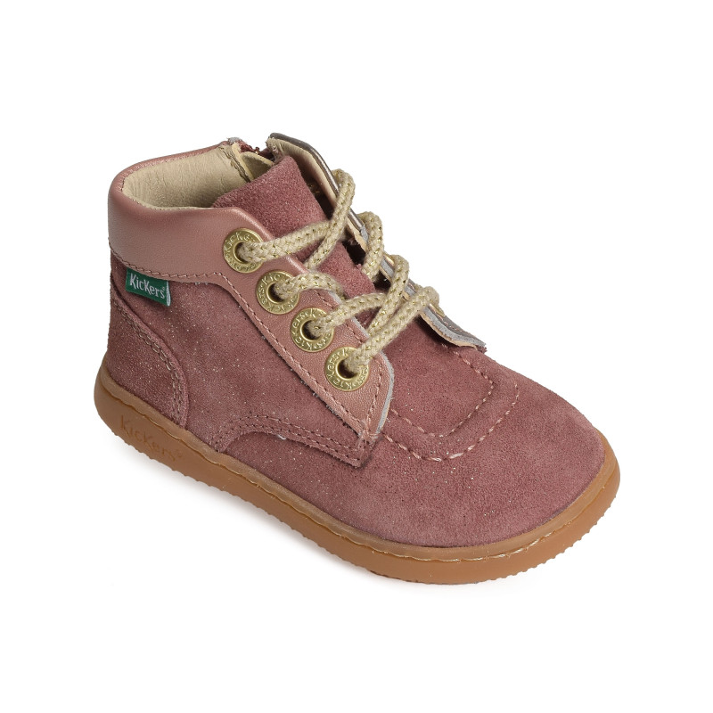 KICKICONIC Rose Clair, Chaussures à Lacets Kickers