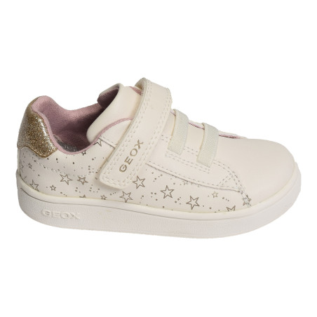 B ECLYPER A GIRL Blanc Or, Sneakers basses Geox