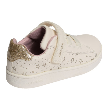 B ECLYPER A GIRL Blanc Or, Sneakers basses Geox