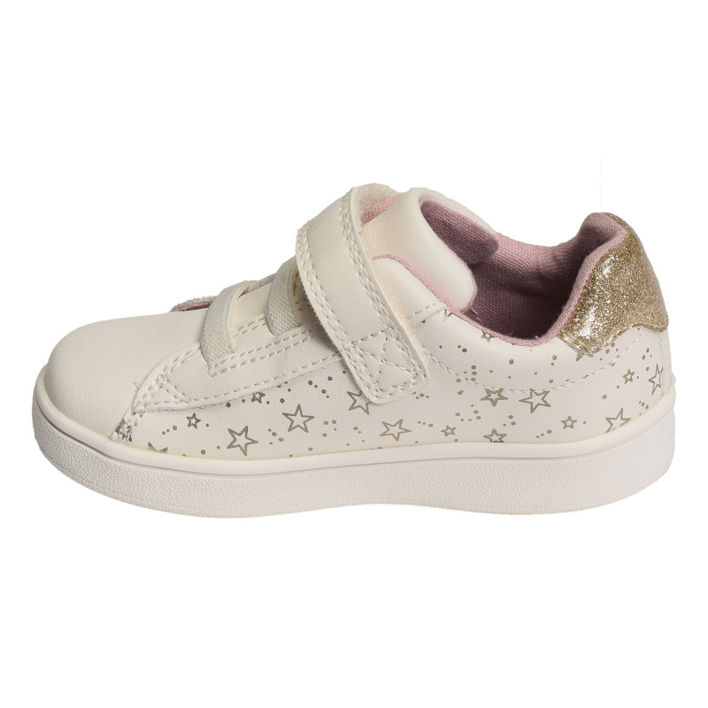 B ECLYPER A GIRL Blanc Or, Sneakers basses Geox