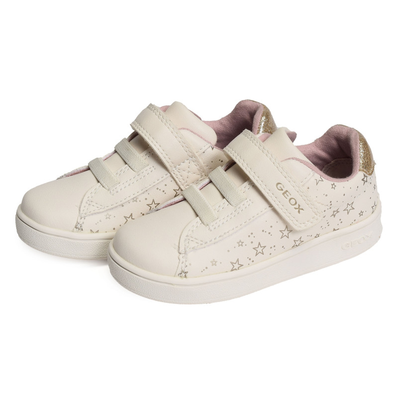 B ECLYPER A GIRL Blanc Or, Sneakers basses Geox