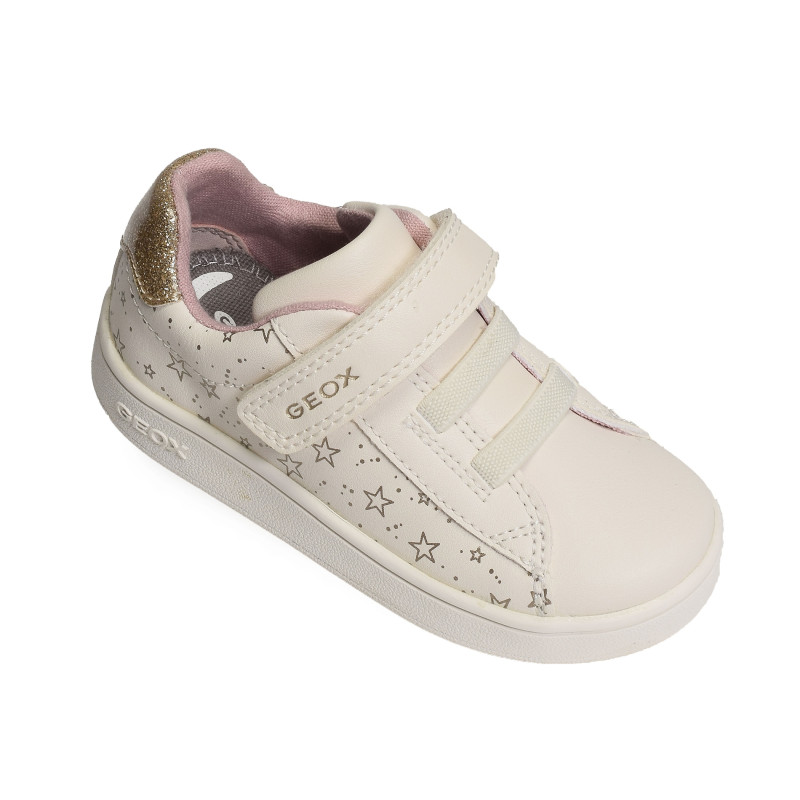 B ECLYPER A GIRL Blanc Or, Sneakers basses Geox