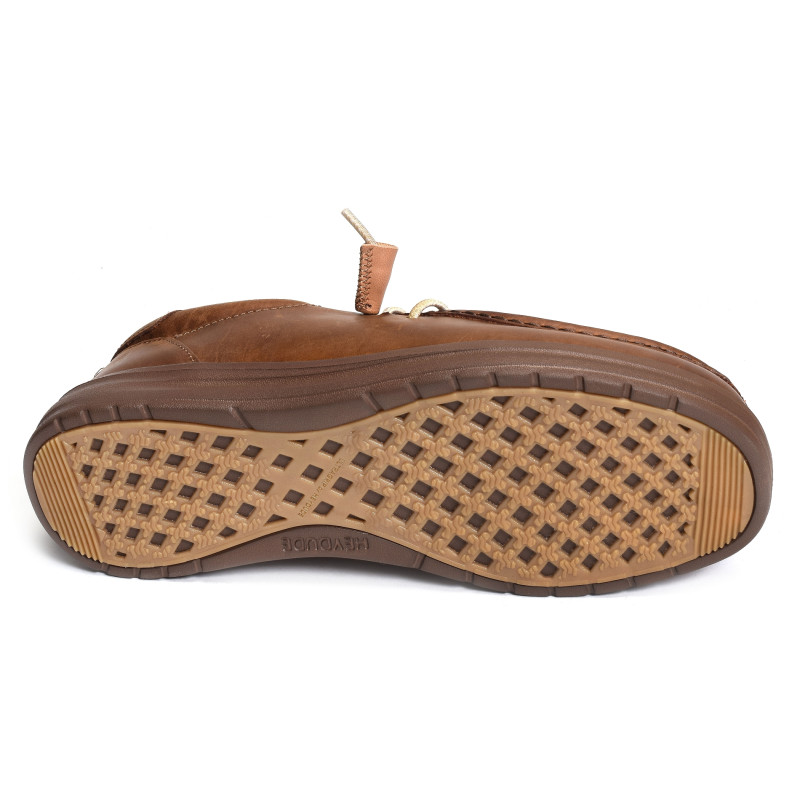 WALLY GRIP CRAFT LEATHER Marron, Slip-On HeyDude