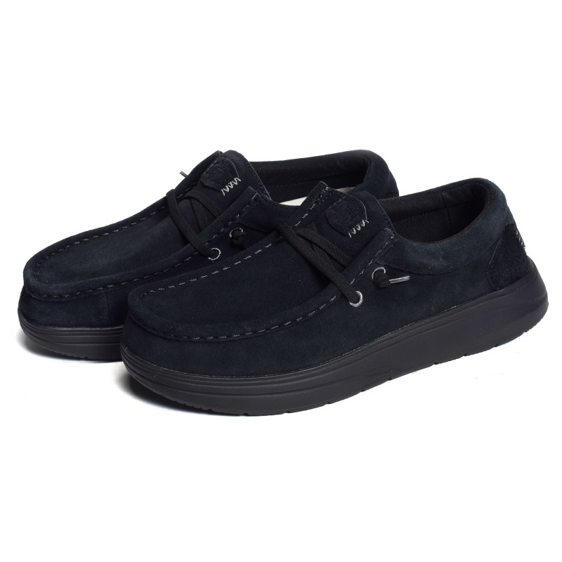 WALLY XTRA SUEDE Noir, Slip-On HeyDude