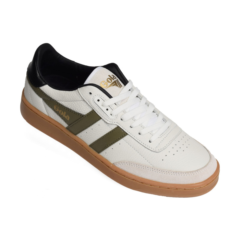 CONTACT LEATHER Blanc Kaki, Sneakers basses Gola