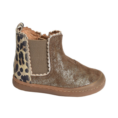 ALISIA Taupe Or, Chelsea boots Babybotte