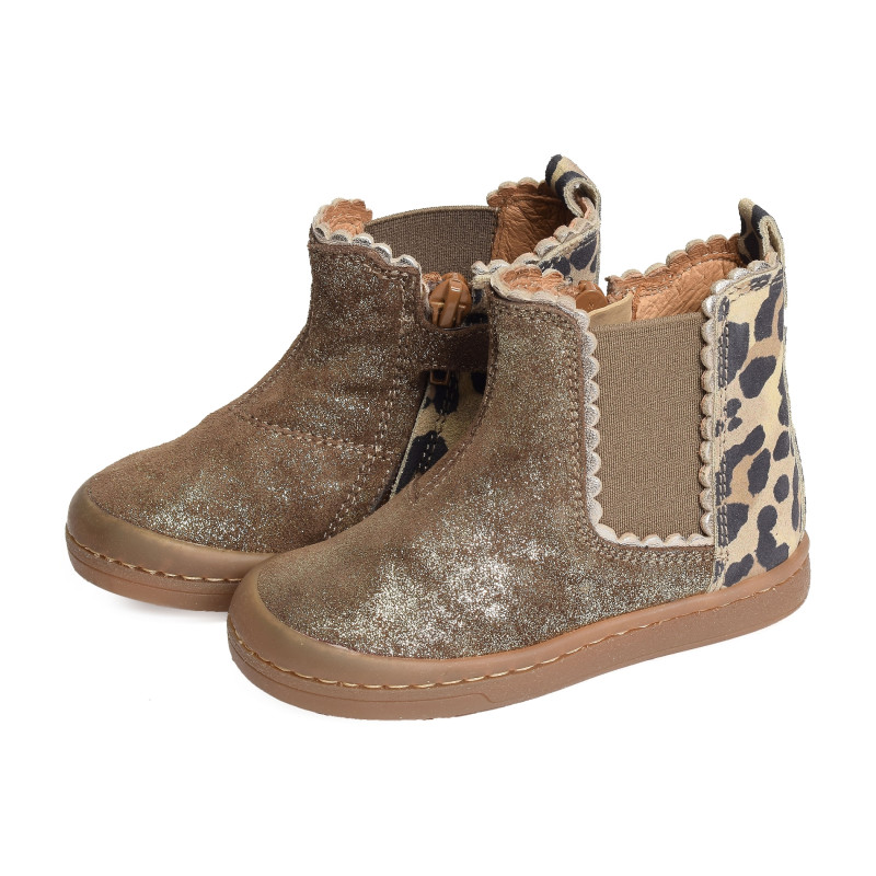 ALISIA Taupe Or, Chelsea boots Babybotte