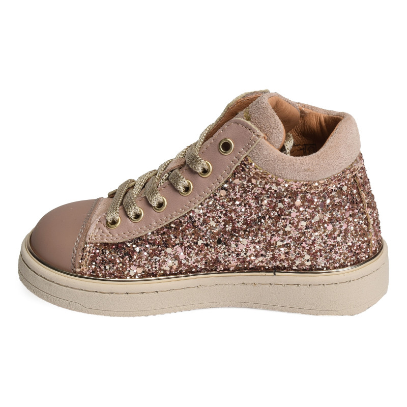 KROISETTE Rose Glitter, Chaussures à Lacets Babybotte