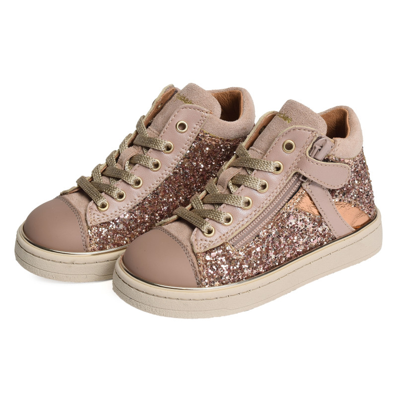 KROISETTE Rose Glitter, Chaussures à Lacets Babybotte