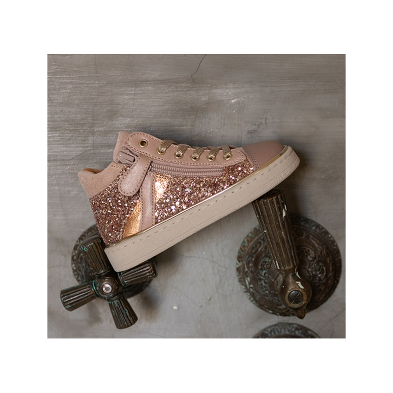 KROISETTE Rose Glitter, Chaussures à Lacets Babybotte