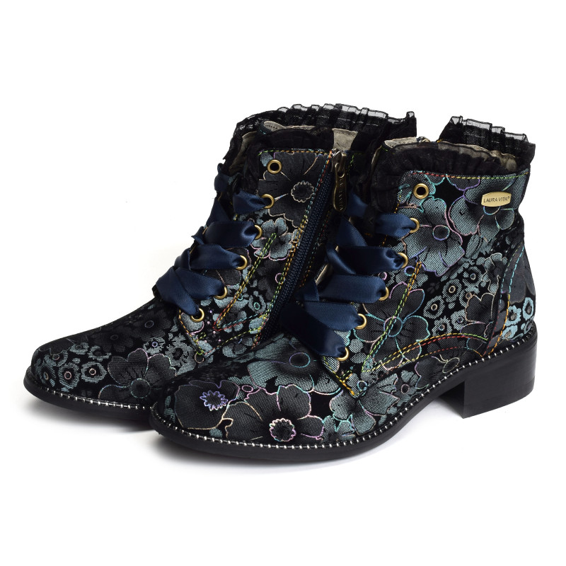 EMCMAO 45 Noir Bleu, Bottines Laura Vita