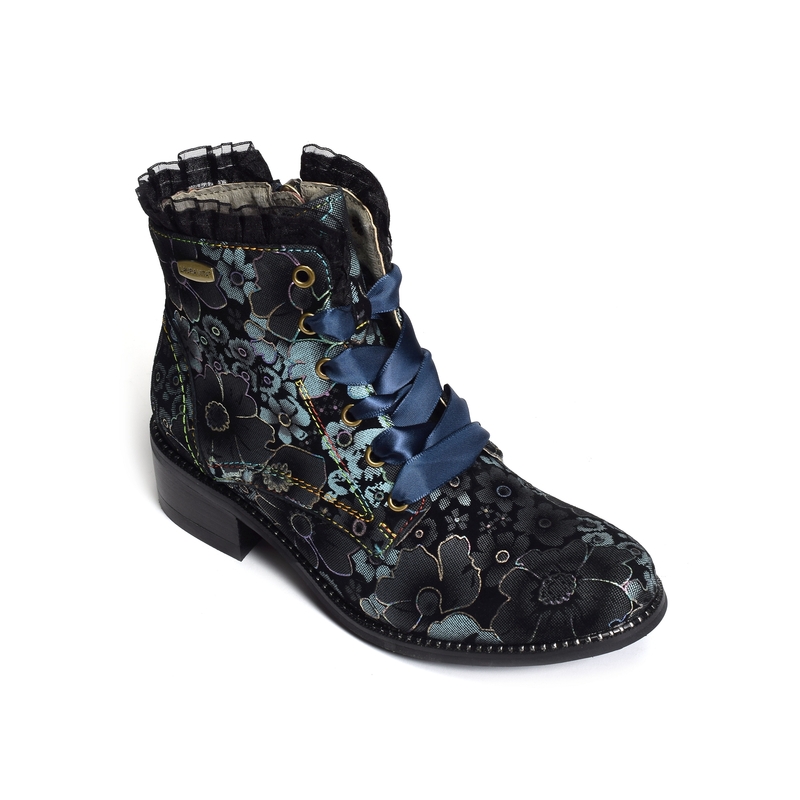 EMCMAO 45 Noir Bleu, Bottines Laura Vita