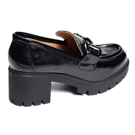 FRELAND Verni Noir, Mocassins Rosemetal