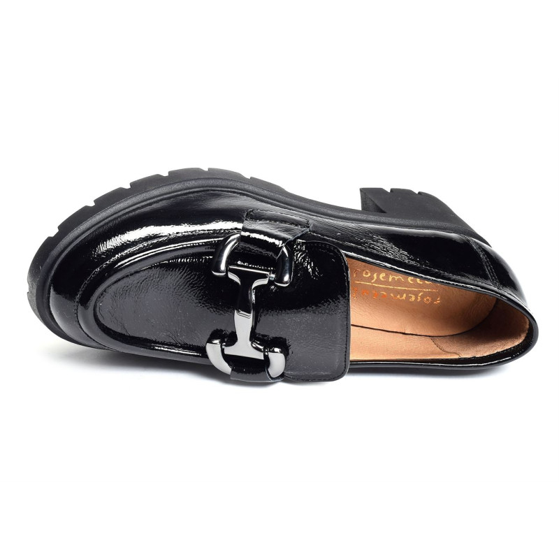 FRELAND Verni Noir, Mocassins Rosemetal