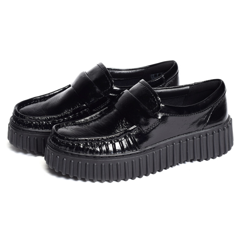 TORHILL MOCC Verni Noir, Mocassins Clarks