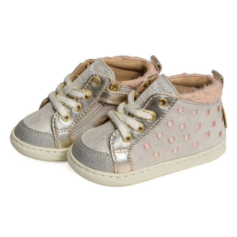 BOUBA POM POM Blanc Platine, Chaussures à Lacets Shoopom