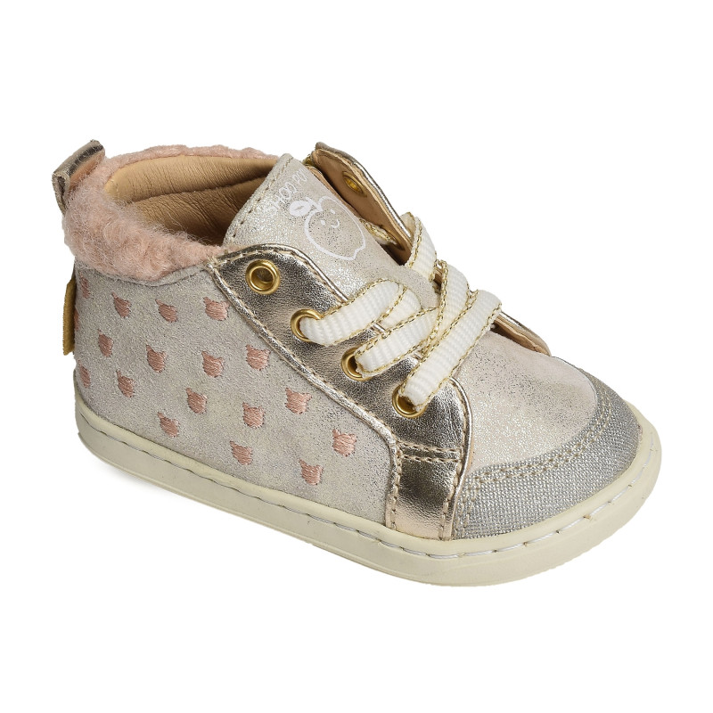 BOUBA POM POM Blanc Platine, Chaussures à Lacets Shoopom