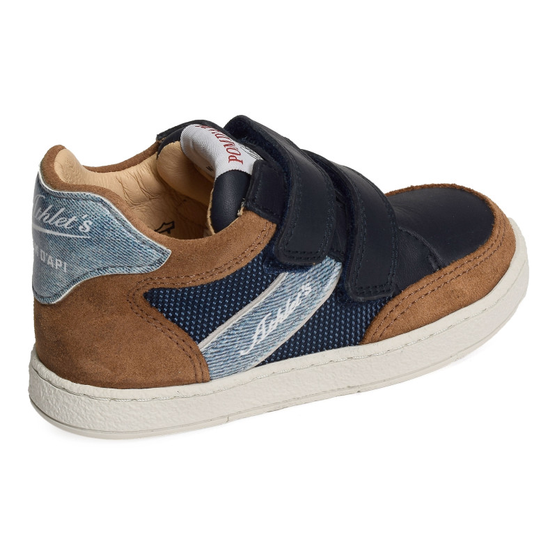 MOUSSE EASY RANCING VELCRO Marine Camel, Chaussures à Scratch Pom d'Api