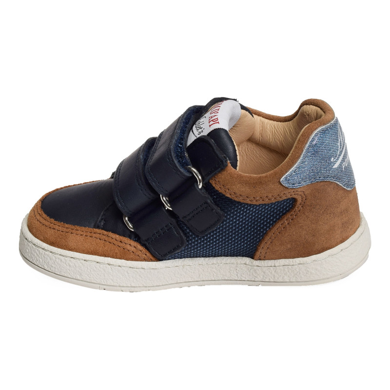 MOUSSE EASY RANCING VELCRO Marine Camel, Chaussures à Scratch Pom d'Api