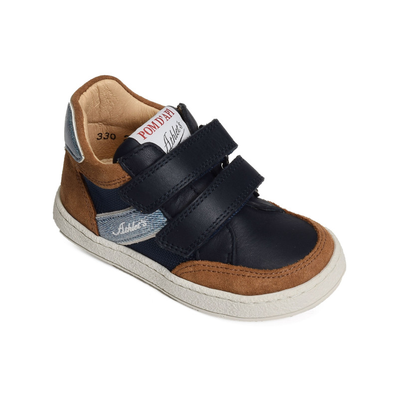 MOUSSE EASY RANCING VELCRO Marine Camel, Chaussures à Scratch Pom d'Api