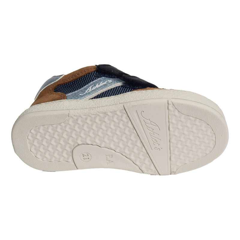 MOUSSE EASY RANCING VELCRO Marine Camel, Chaussures à Scratch Pom d'Api