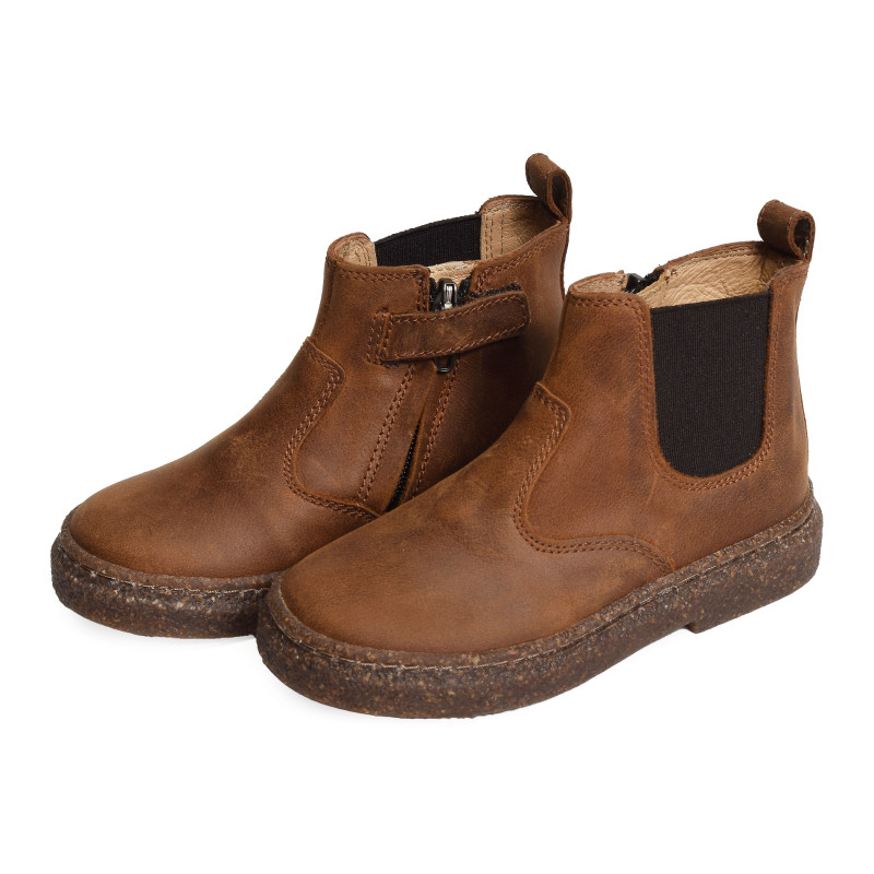 TRIX JOD ZIP Cognac, Chelsea boots Pom d'Api