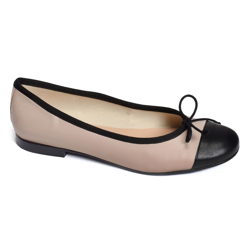 BAILA Beige Noir, Ballerines Hélène Rouge