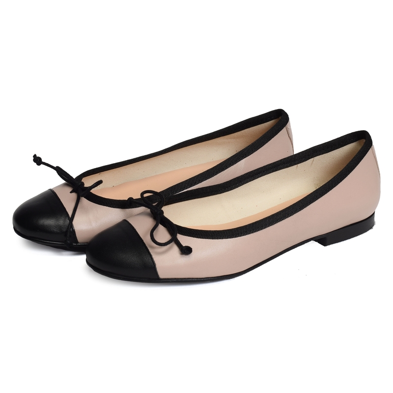 BAILA Beige Noir, Ballerines Hélène Rouge