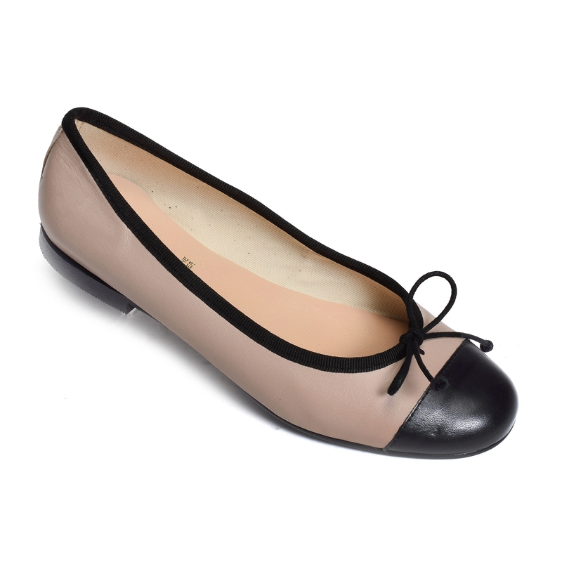 BAILA Beige Noir, Ballerines Hélène Rouge