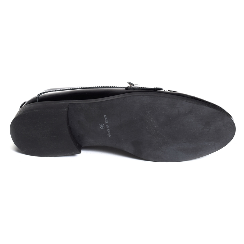 LOAFER Verni Noir, Mocassins Hélène Rouge