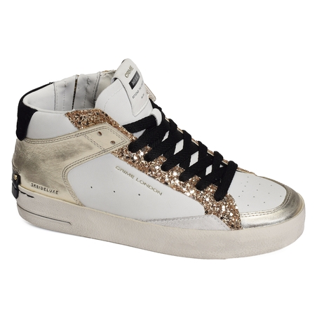 SK8 DELUXE MID Blanc Or, Baskets montantes Crime London