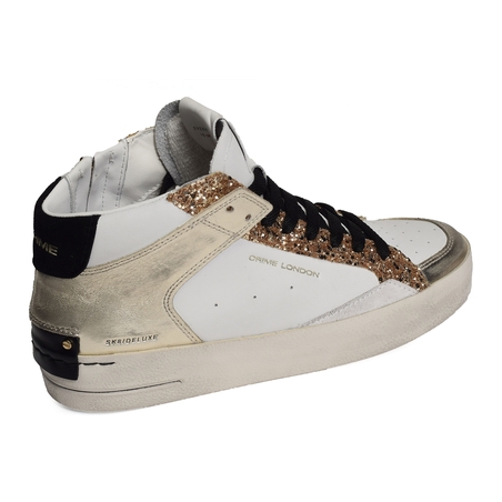 SK8 DELUXE MID Blanc Or, Baskets montantes Crime London