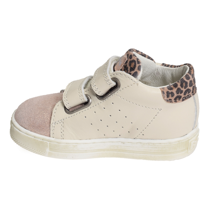 SALAZAR 3 VELCRO GIRL Blanc Rose, Chaussures à Scratch Naturino