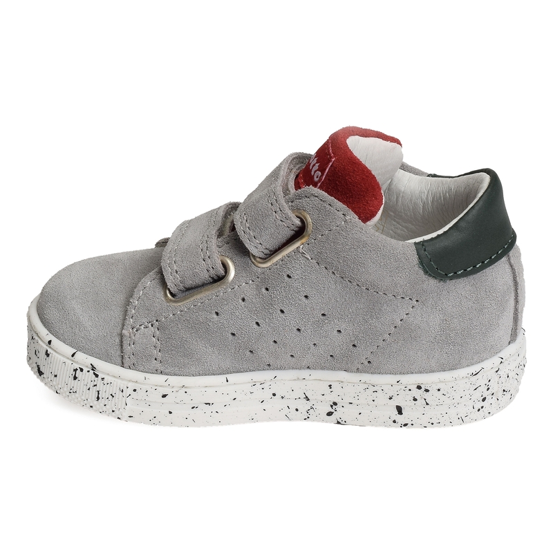 SALAZAR 3 VELCRO BOY Gris Rouge, Chaussures à Scratch Naturino