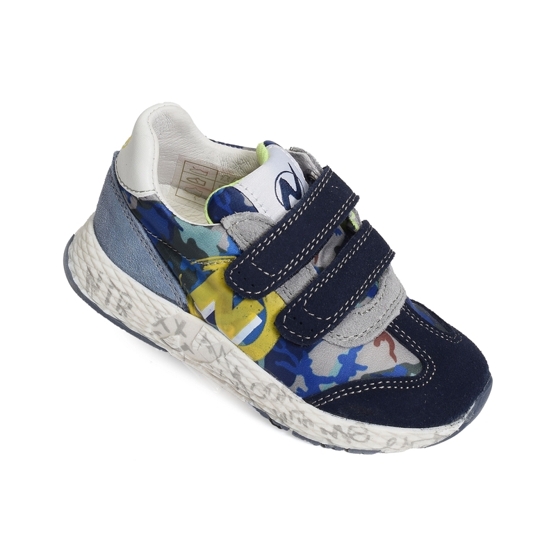 JESKO 2 VELCRO BOY Marine Gris, Baskets running Naturino