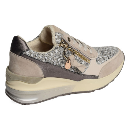 VISION Beige Gris, Baskets running Fugitive