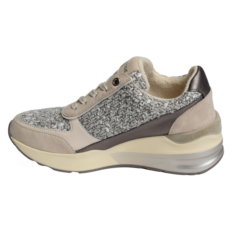 VISION Beige Gris, Baskets running Fugitive